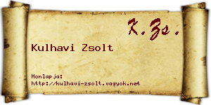 Kulhavi Zsolt névjegykártya
